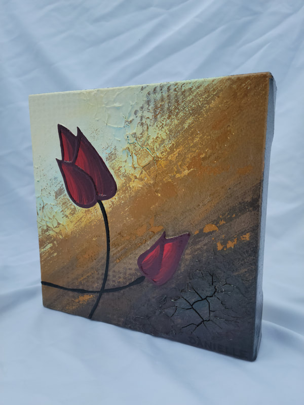 small contemporary floral abstract painting for sale canada