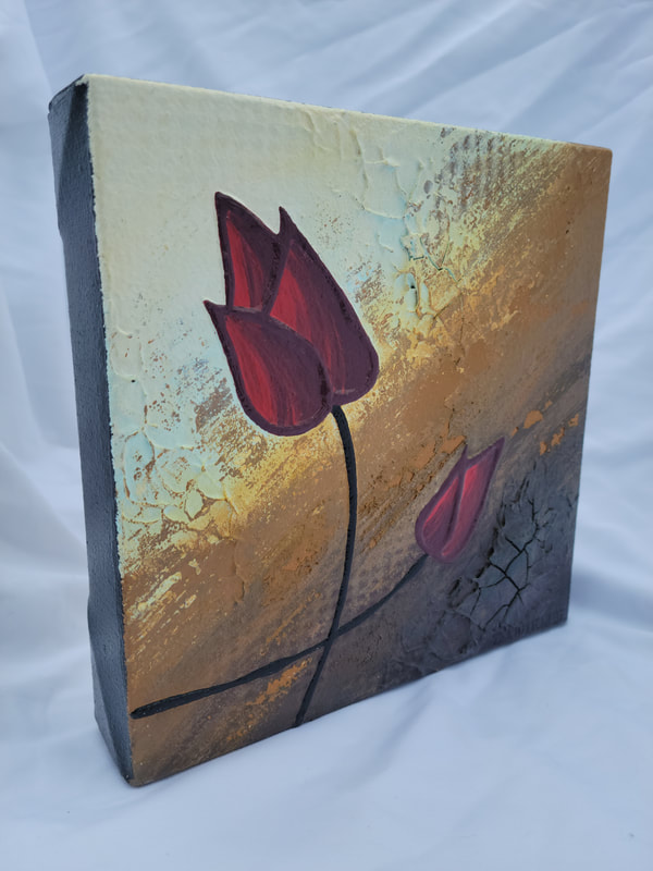 small contemporary floral painting for sale in canada