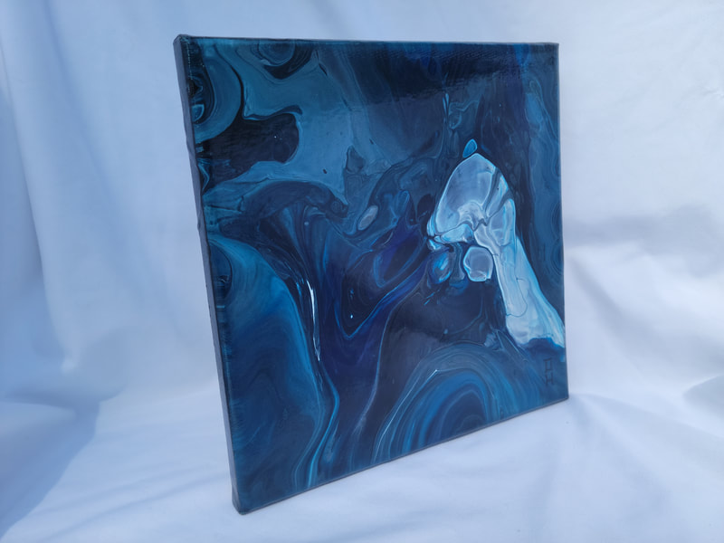 small blue abstract painting for sale kelowna bc