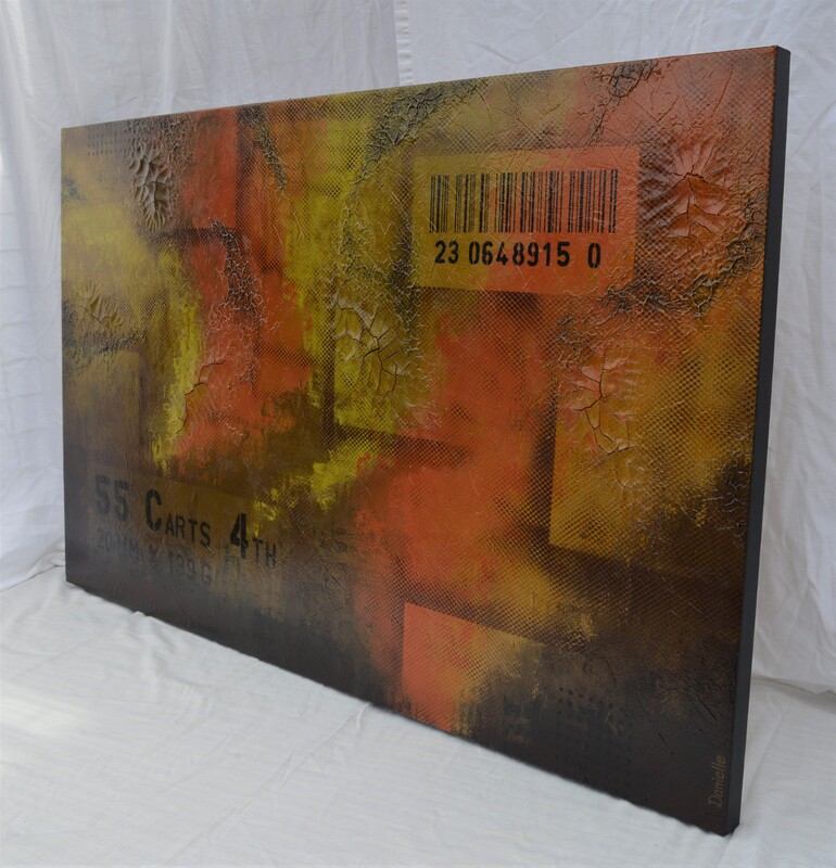 abstract painting with barcode for sale kelowna bc