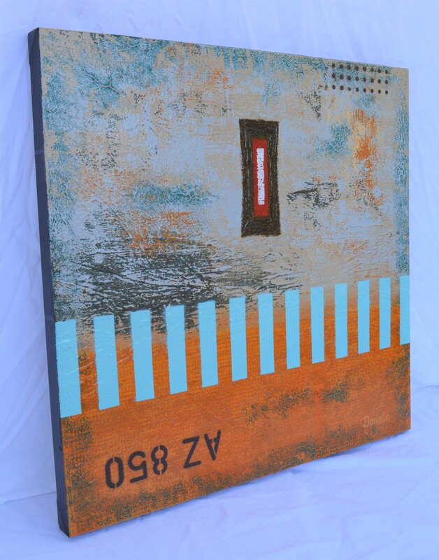 orange and blue abstract art for sale okanagan