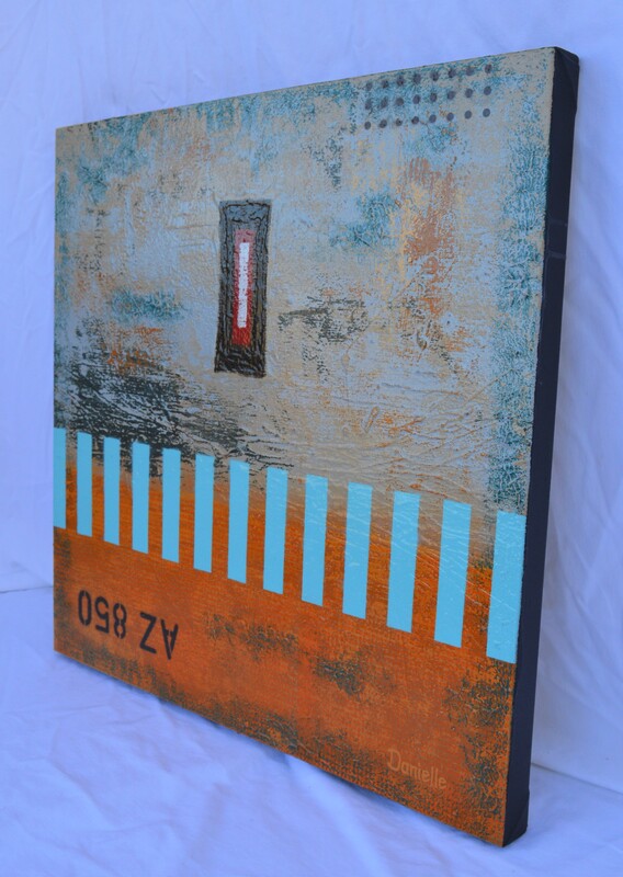 orange and grey blue abstract painting for sale kelowna bc 