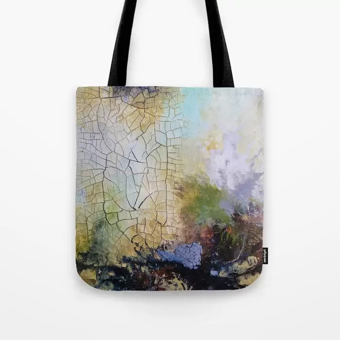 abstract art with crackle tote bag for sale canada