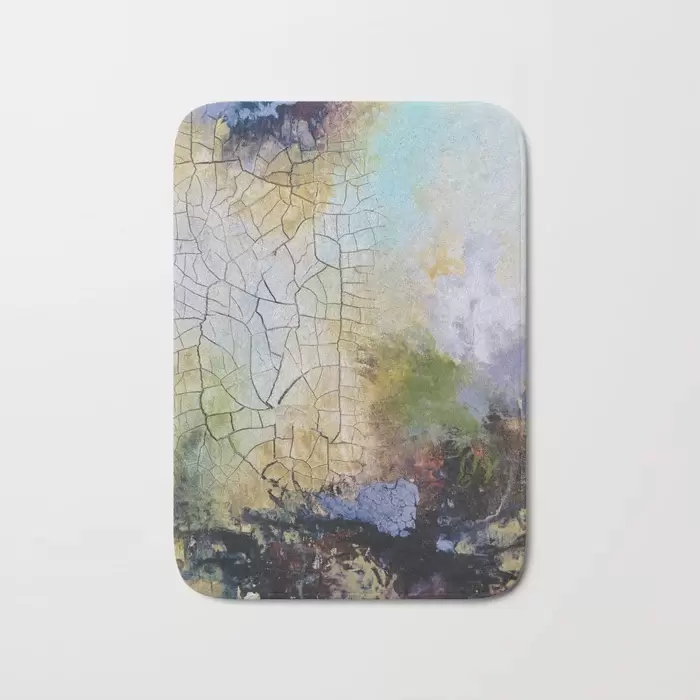 abstract art with crackle bath mats for sale canada