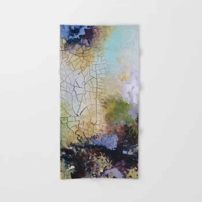 abstract art with crackle bath towels for sale canada