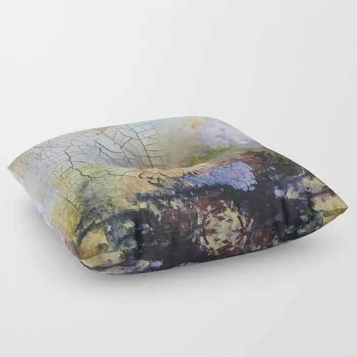 abstract art with crackle floor pillow for sale canada