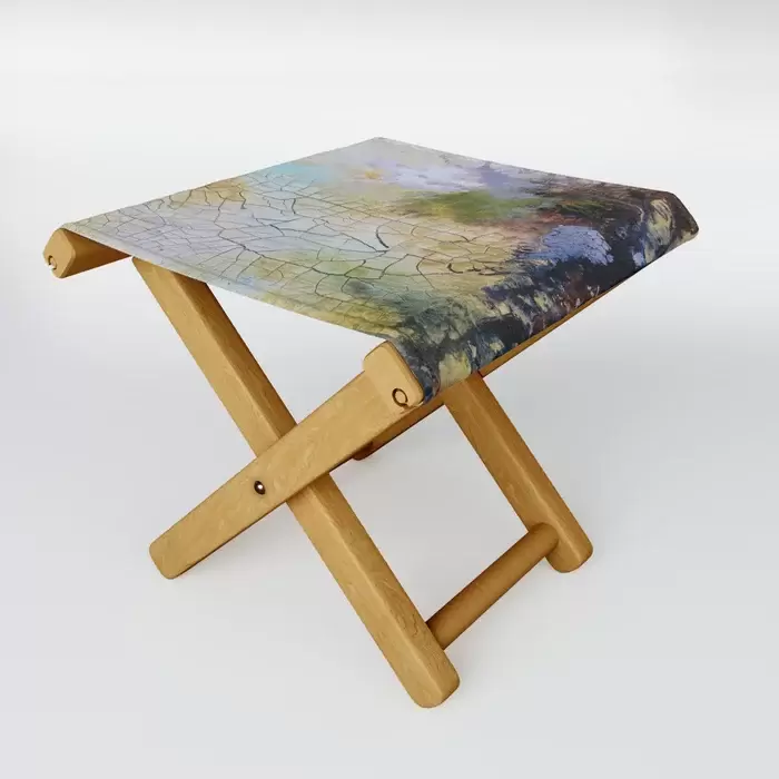 abstract art with crackle folding stool for sale canada
