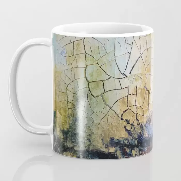 abstract art with crackle coffee mug for sale canada