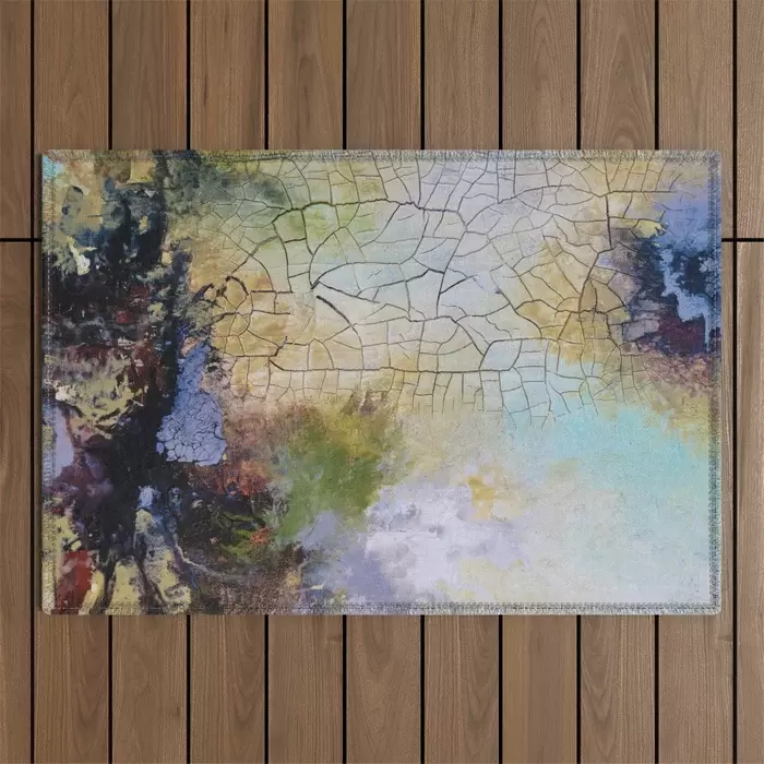 abstract art with crackle outdoor rug for sale canada