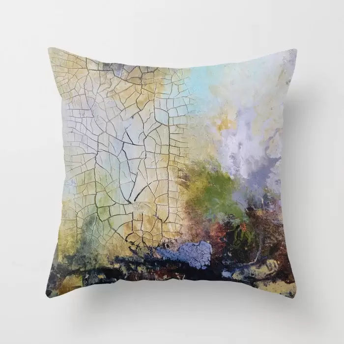 abstract art with crackle throw pillow for sale canada