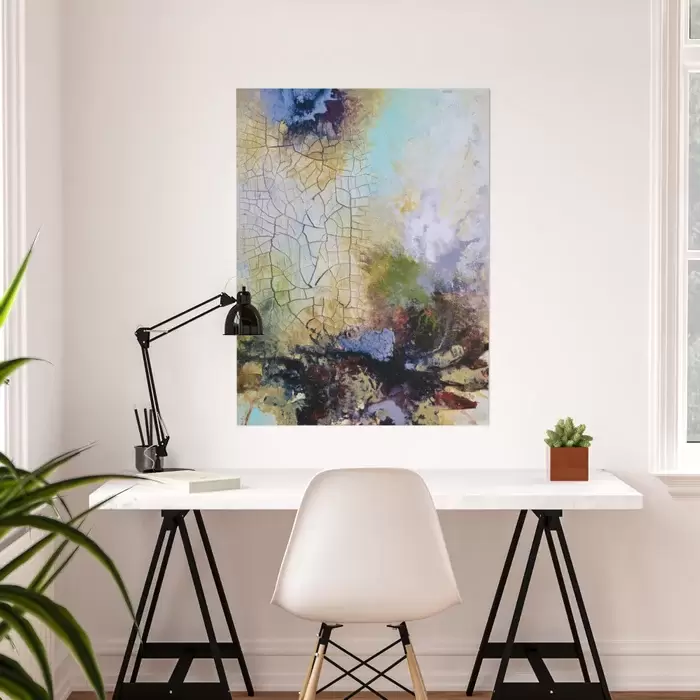 affordable abstract wall art with crackle for sale canada
