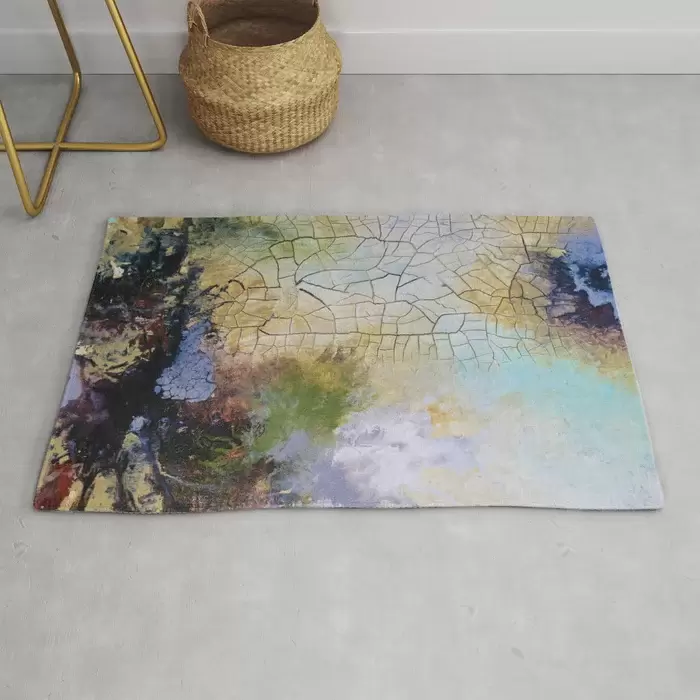 abstract art with crackle rug for sale canada