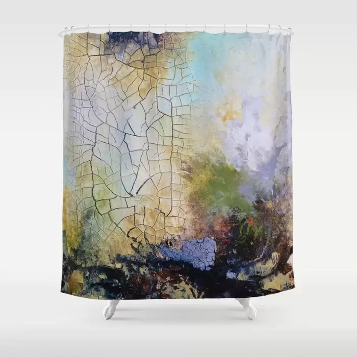 abstract art with crackle shower curtain for sale canada