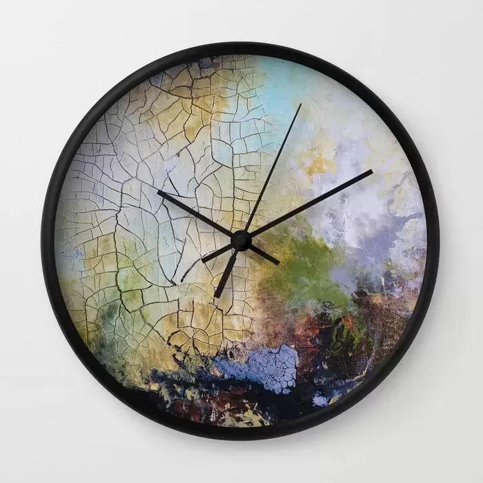 abstract art with crackle wall clocks for sale canada