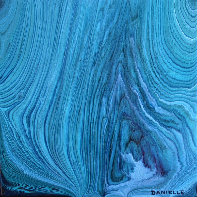 Blue Onion. Small Original Abstract Painting by Danielle Harshenin.