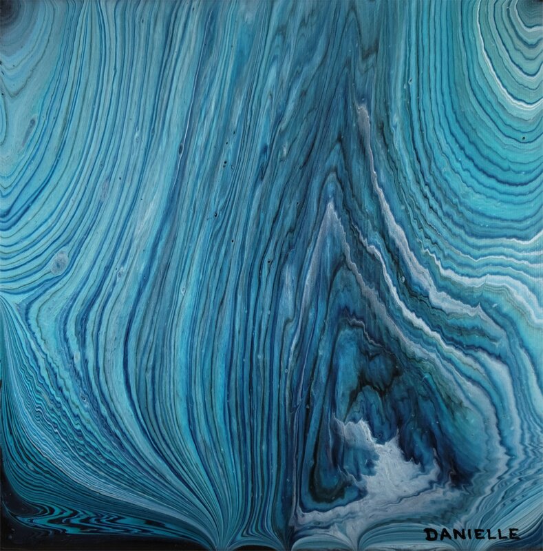 small blue abstract painting for sale in kelowna bc 