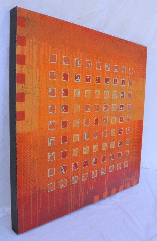 orange symmetrical painting for sale