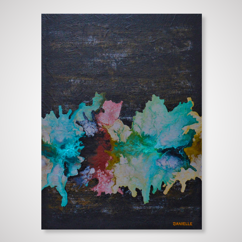 dark and colorful abstract painting for sale kelowna bc