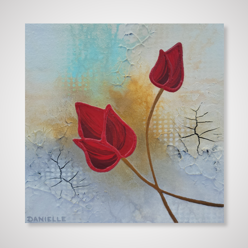 small contemporary floral abstract painting for sale kelowna bc