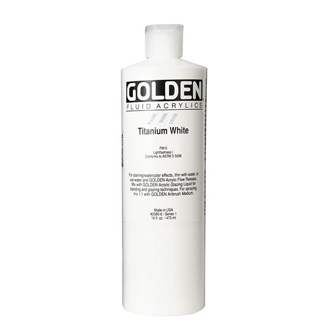 GOLDEN Fluid Acrylic White Paint 16oz