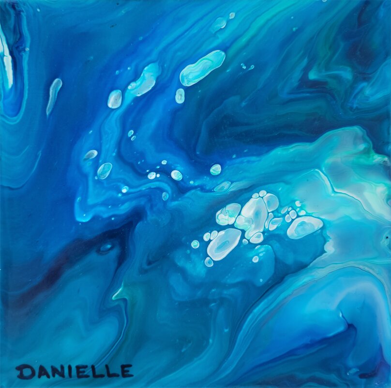 Kalamalka Lake X. Small Original Painting by Danielle Harshenin.