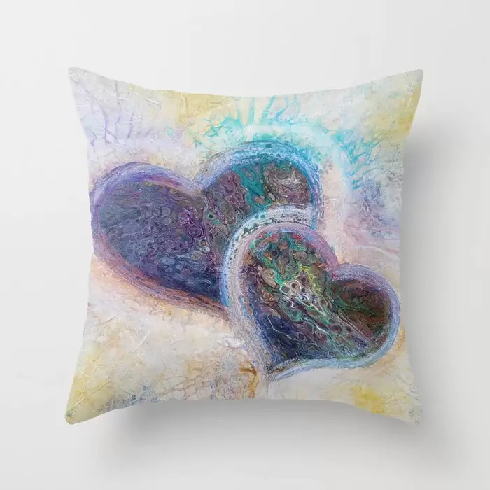 Motherhood abstract art throw pillows by Danielle Harshenin