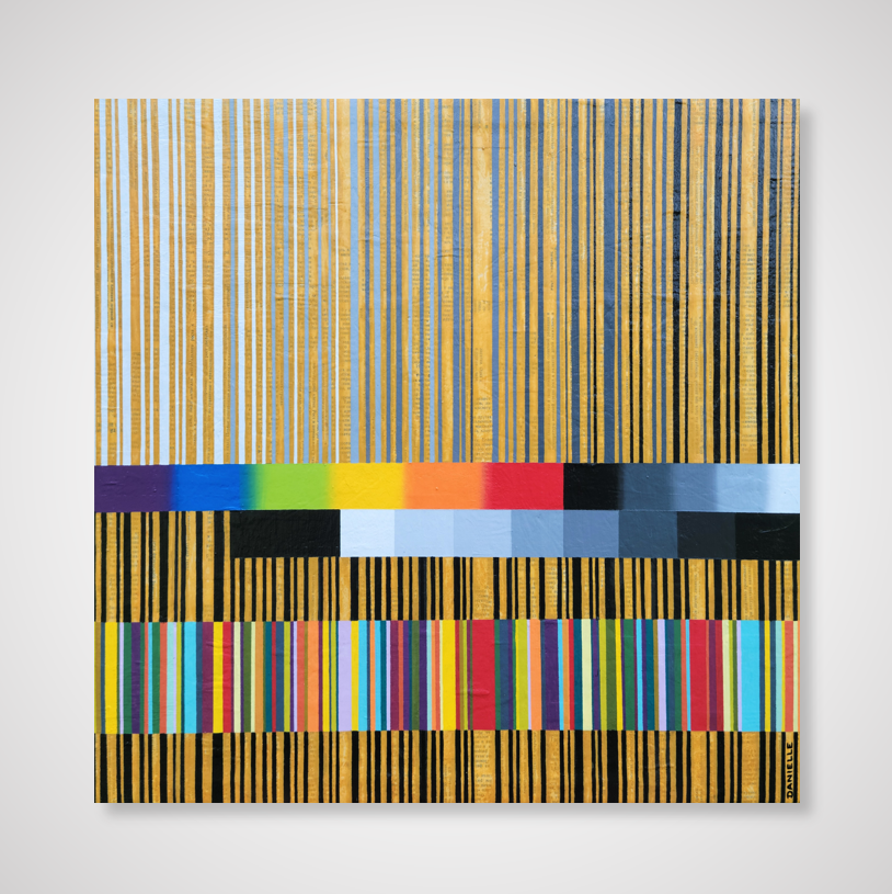 Now Is The Time - original barcode painting by Danielle Harshenin