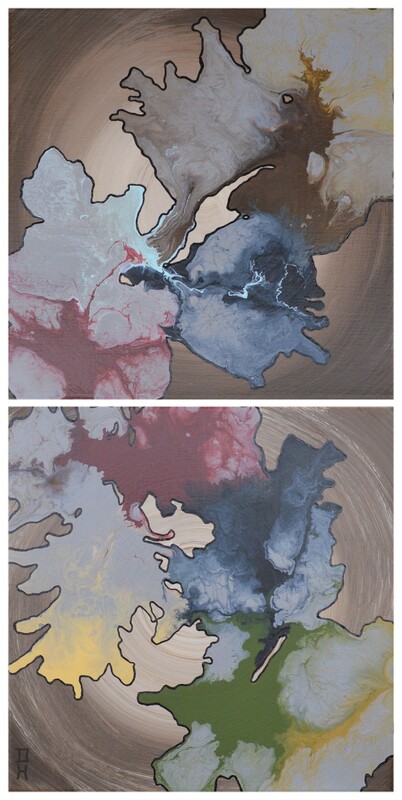 Perception IV - Original Abstract Diptych Painting by Danielle Harshenin