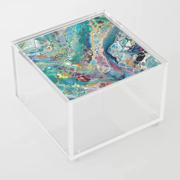 The Shores of Okanagan Lake abstract art acrylic box for sale Kelowna BC