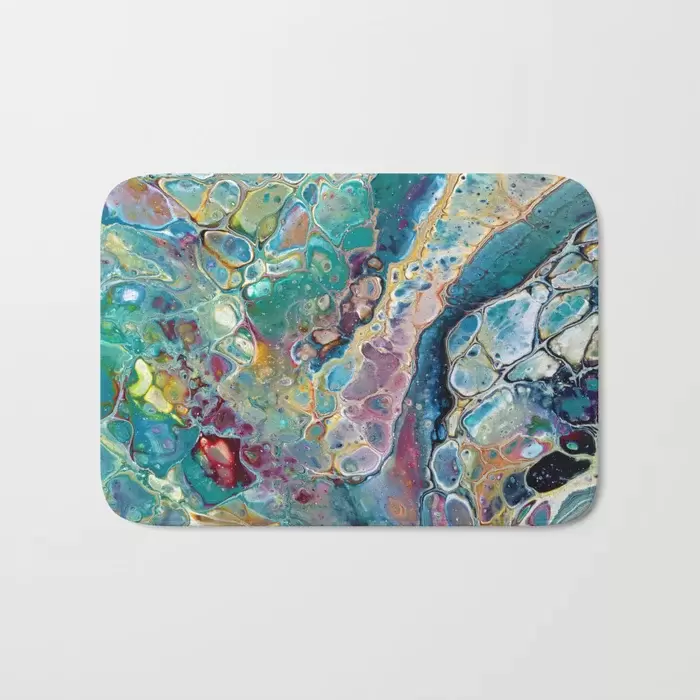 Okanagan lake abstract art bath mat for sale bc