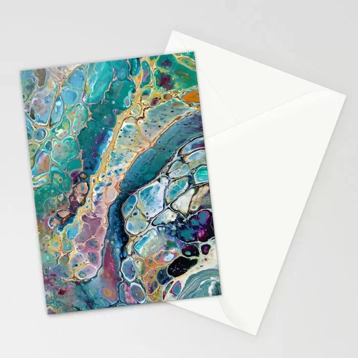 The Shores of Okanagan Lake abstract art stationary cards for sale Kelowna BC