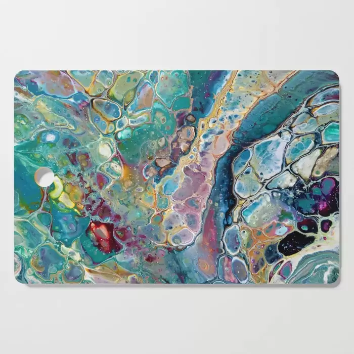 Okanagan Lake abstract art cutting board for sale BC
