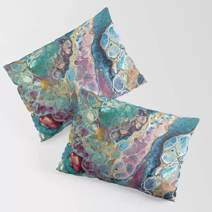Okanagan lake abstract art pillow shams for sale bc