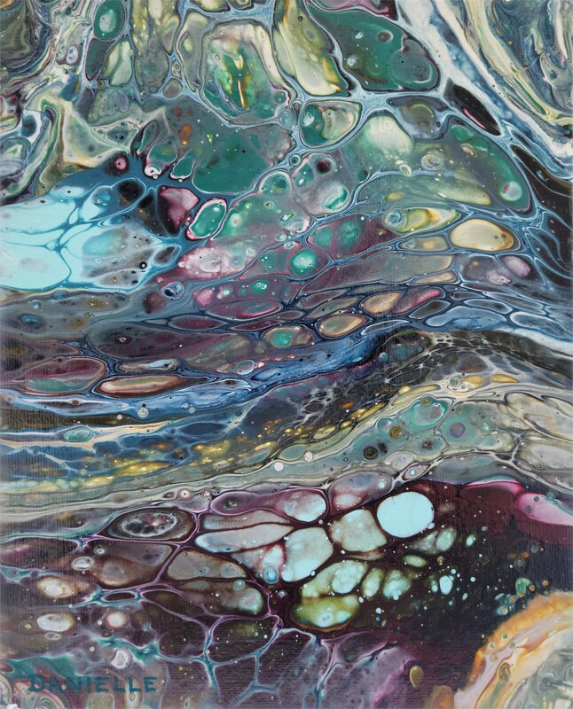 The Shores of Okanagan Lake II original abstract painting by Kelowna artist Danielle Harshenin