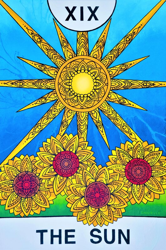 The Sun Tarot Card Painting For Sale by Danielle Harshenin