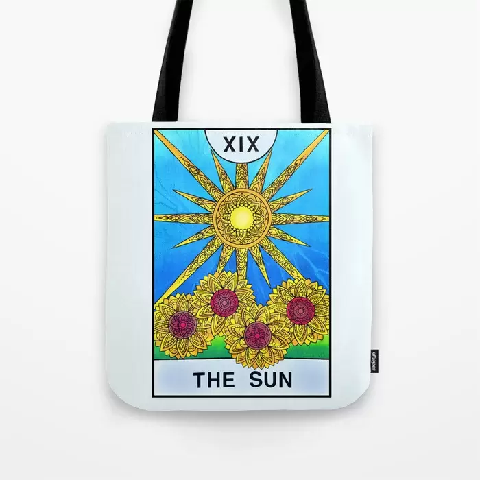 the sun tarot card tote bags for sale canada