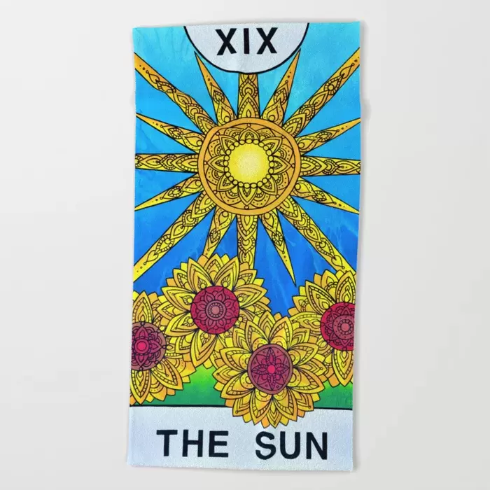 The Sun Tarot Card Beach Towels For Sale Canada