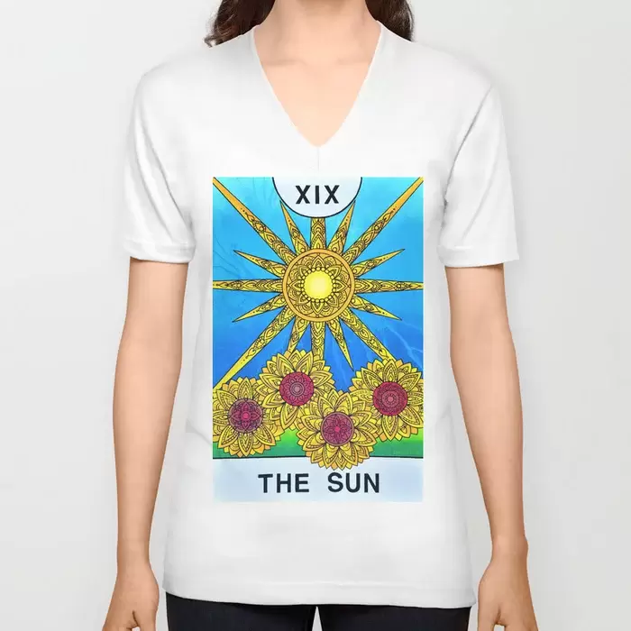 the sun tarot card v-neck t-shirts for sale canada